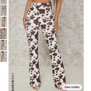 New Women's Shein Cow Print Pants Size Medium (6)